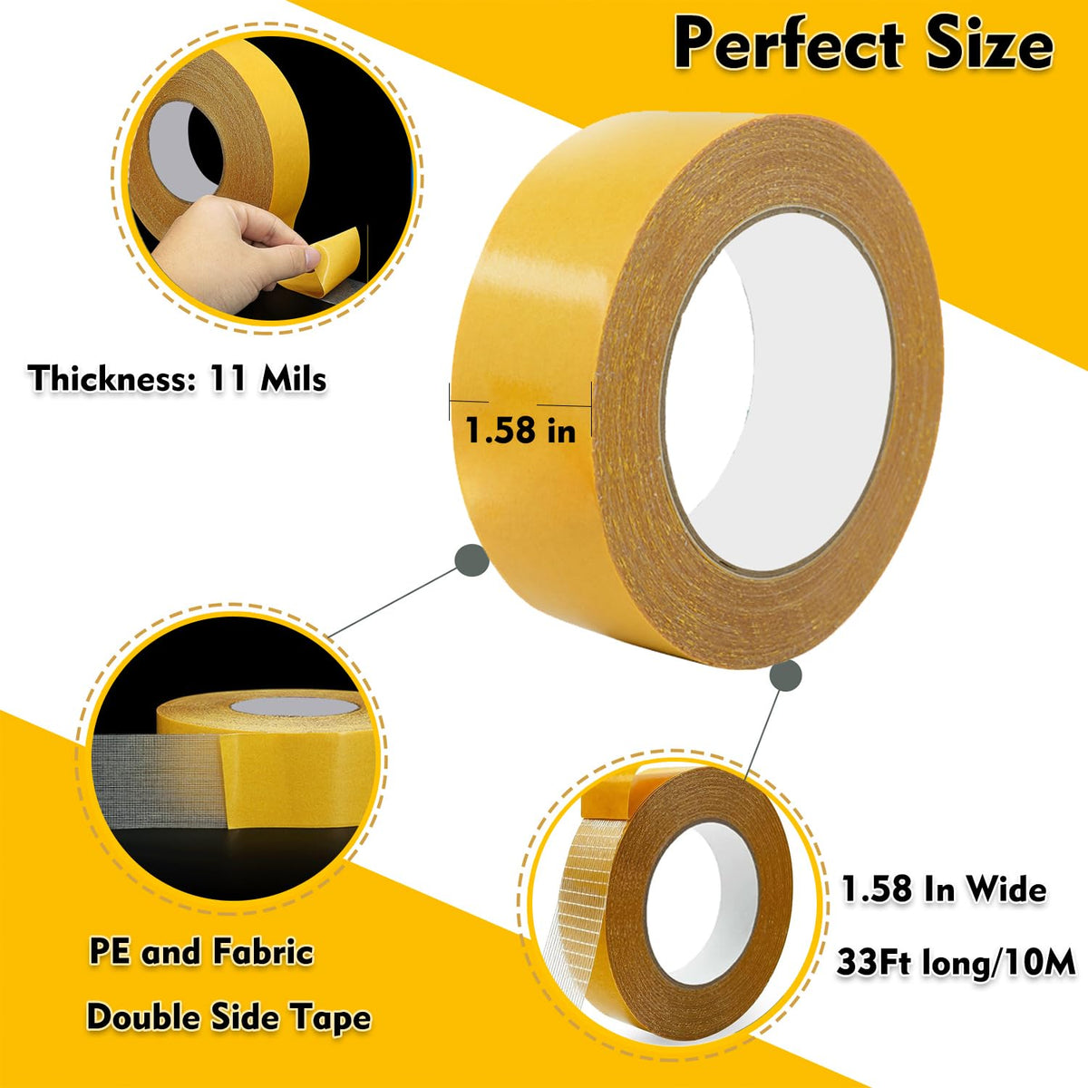 Cinta de tela de doble cara Solvewise™ de 40 mm x 10 m.