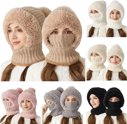 3-in-1 Knitted Winter Hat, Scarf & Face Mask