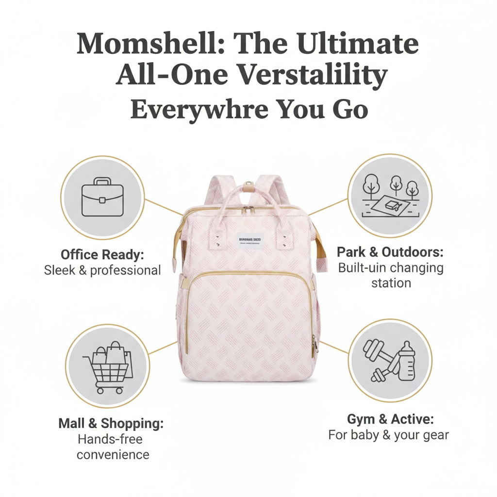 Diaper Bag Backpack with Foldable Bassinet & Changing Station