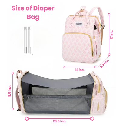 Diaper Bag Backpack with Foldable Bassinet & Changing Station
