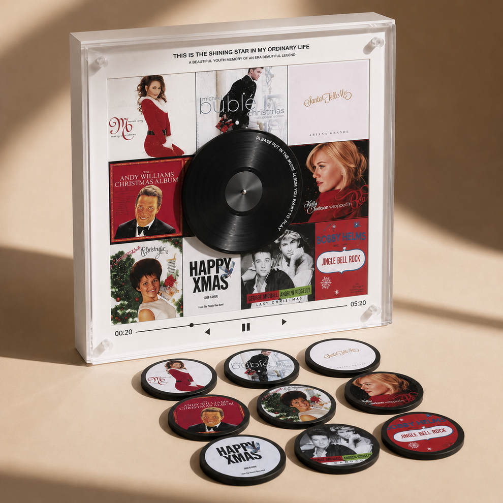 CarolVyl Christmas Vinyl Player – 9 Collectible Discs, Plug & Play Holiday Music Gift