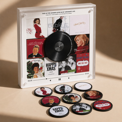 CarolVyl Christmas Vinyl Player – 9 Collectible Discs, Plug & Play Holiday Music Gift